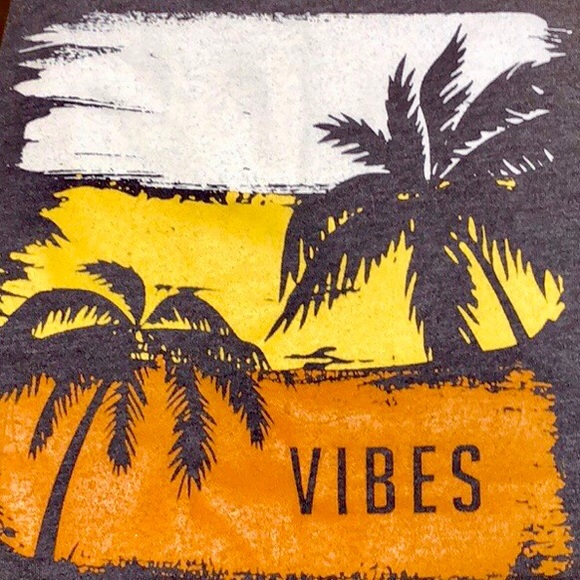 Boys Heather Navy ‘Vibes' Palm Trees Top, Sz. 10Y - Picture 6 of 8